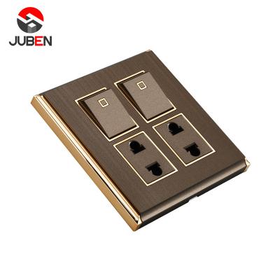 China PC Guaranteed Price 2 Band 2 Suitable Socket Quality Electrical Wall Outlet Switches For Hotel for sale