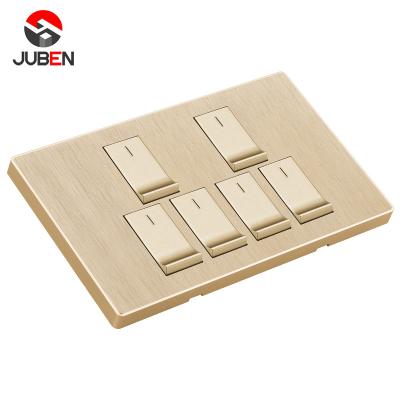 China Hot Selling Good Quality PC Material 6 Gang 1way Switch Electrical Wall Switch For Home for sale