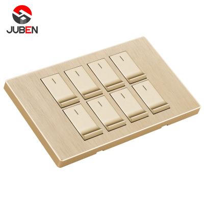 China Environmental Friendly Material 8 Gang 1 Way Switch New Design PC Wall Switch For Hotel for sale