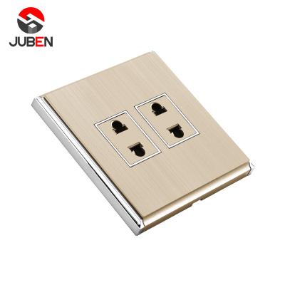 China New Design PC Environmental Friendly Material 2 Socket Luxury Electrical Wall Socket For Home Room for sale