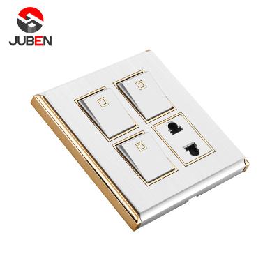 China Hot Selling PC 3 Gang 1 Socket Modern Home Electrical Wall Outlets And Switches For Hotel for sale