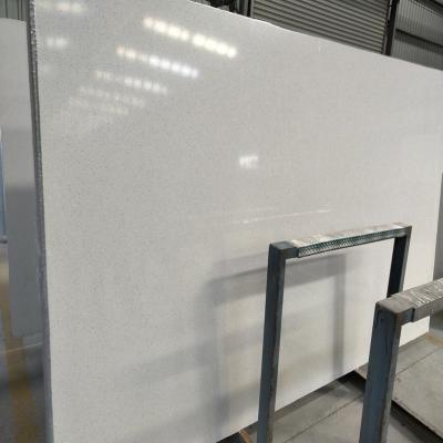 China Morden cheap glazed white quartz engineered stone outdoor solid white pebble quartz slabs wholesale for sale