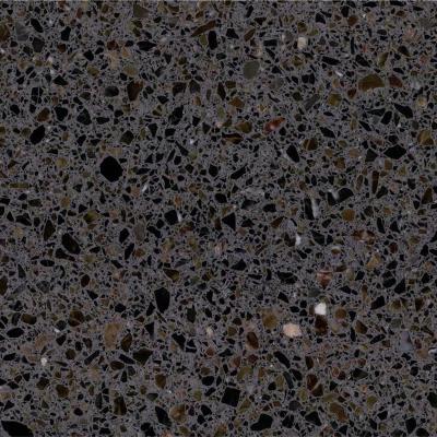 China Quantity Discounts Customized Modern Blackish Color Cement Terrazzo Tiles For Interior Floor Exterior Wall for sale