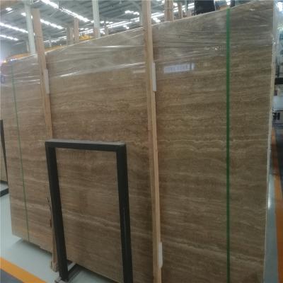 China Modern Natural Marble Coffee Brown Noche Wood Vein Cut Travertine Slabs For Wall Tiles Flooring for sale