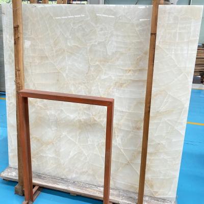 China Crystal White Marble Onyx Pure White Translucent Luxury Wall Panels For Modern Cheap Prices for sale