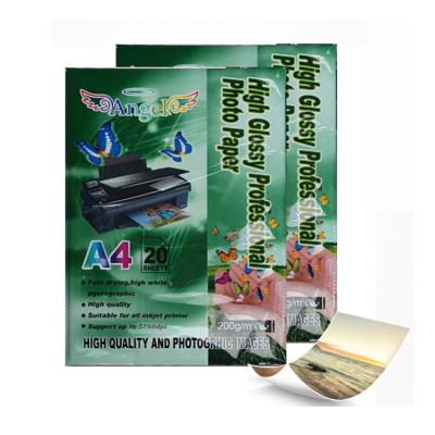 China Angel Supplier A4 200gsm Professional Guangzhou Inkjet Photo Waterproof Gloss Paper Big Brand Instant Dry High Quality for sale