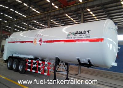 China 3 Axles Lng Storage Tank Trailer Truck , carbon steel vacuum tanker trailer for sale