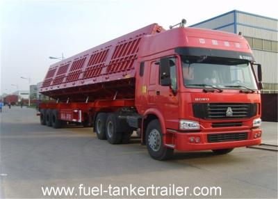 China 60 Ton tri - axles side Dump semi trailer ,  tipper semi trailer truck for sale