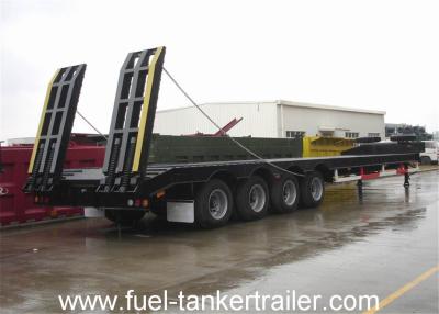 China Heavy duty 3 axle low bed trailer lowbed semi trailer , 60 - 100 tons low loader truck trailer for sale for sale