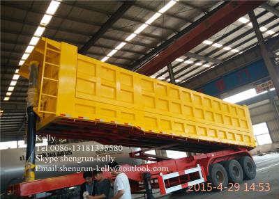 China 50 Ton 12 tyres semi tipping trailer 3 axles construction dump trailer for sale