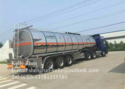 China New 45000 Liters Stainless Steel Fuel Oil Tanker Semi Truck Trailer for sale