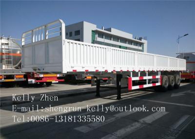 China 80 Ton side wall trailer semi Truck / tri-axle cargo flatbed semi trailer for sale