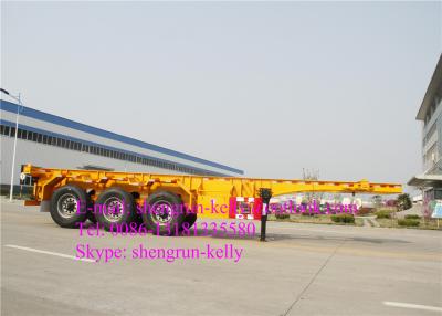 China Lowbed Trailer Container Container Trailer Chassis Tri Axle Chassis for sale