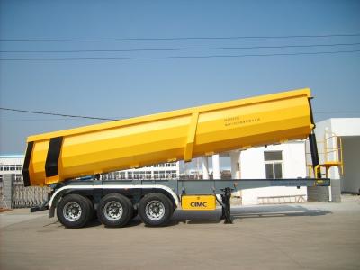 China Tri Axles Dump Semi Trailer Hyva Cylinder U Shape 3 Axles Rear Tipping Truck Trailer for sale