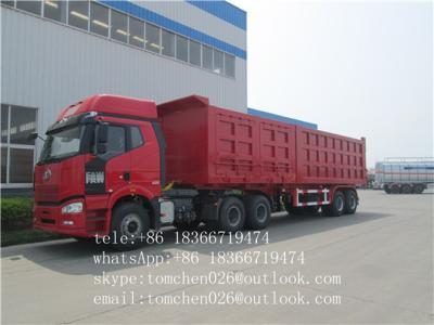 China 3 Axle rear dump semi trailer with HYVA cylinder 28 tons , two speed for sale