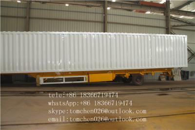 China Tri axle food truck semi box trailer / Q345B steel van semi trailer for sale