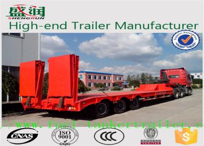 China 50 Tones Tri - Axle Concave Type Low Bed Semi Trailer with ramps for sale