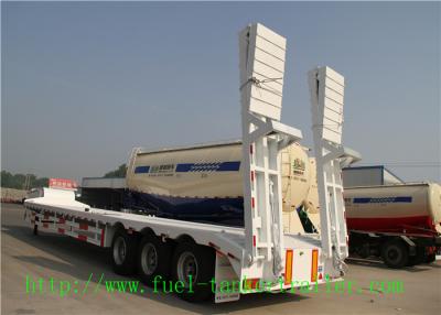 Chine Le tri axe de 60 tonnes bas de lit plat remorque semi/enfoncent bas la remorque de camion pour le transport d'excavatrice à vendre