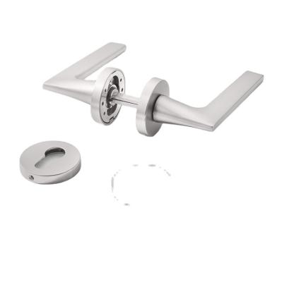 China Customizable Design High Quality Modern Hotel Bedroom Mute Nickel Brushed Door Handles for sale