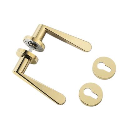 China High Quality Modern Classic Bestselling Zinc Alloy Gold Interior Bedroom Door Handle With Lock Set for sale