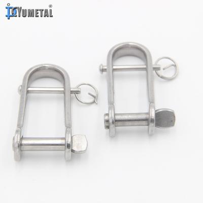 China Heavy Industry Oval Sink Pin Plate Type Dee Shackle Chain D Screw Pin European JIS Type SS304 AISI316 Shape Anchor Shackle Stainless Steel for sale