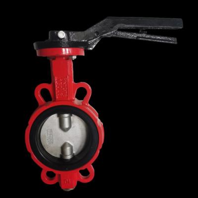 China General high quality handle iron wafer lever type butterfly valve with handle for sale