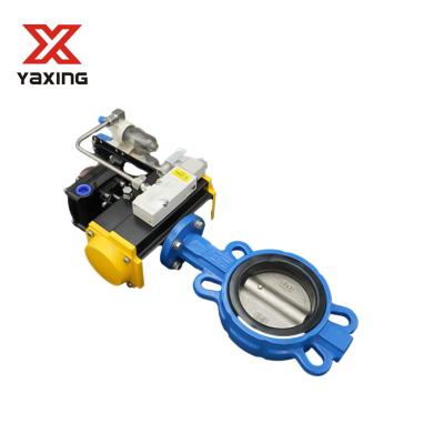 China Cast Iron General Customization Double Acting Wafer Butterfly Valve With Pneumatic Actuator for sale