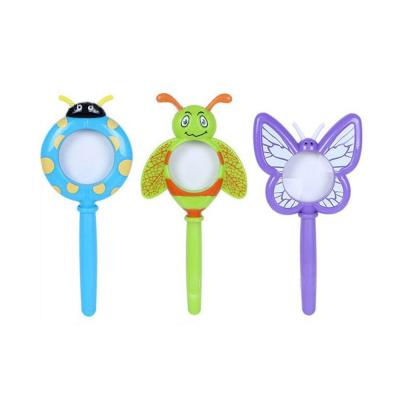 China 3pcs Popular Cartoon Children's Plastic Hand Held Magnifier Magnifying Glass With Insect Shape For Kids Explorer Telltale Craft BQ063 for sale