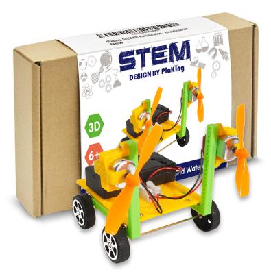 China Wooden Aerodynamic Car Toy Science Experiments Physics Study Kits, STEM DIY 3D Toy Learning Sets BQ119 ST2027 for sale