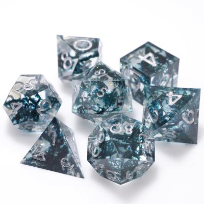 China DND Games Playing Die Sets Dnd Resin Polyhedral Edge Liquid Core Dies for sale