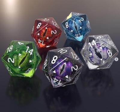 China DND Games Hot Selling New Resin Dies With Spinning Eyeball For Dungeons And Dragons Game Packed With Dragons Eye Bag for sale