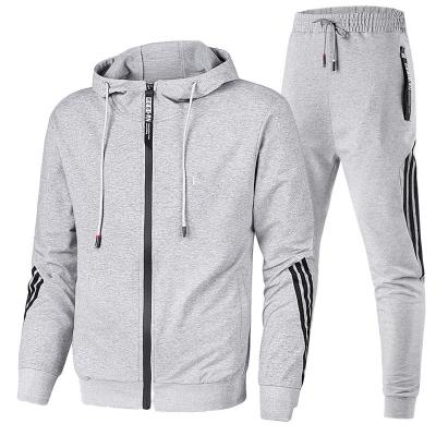 China Sustainable fashionable men's sweatsuit training workout fitness sports wear 2 piece jogger mens hoodie suits set tracksuits for men jogging for sale