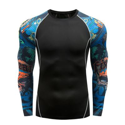 China Custom fit ropa logo fit quick dry slim mens breathable gym wear deporte long sleeve tops fitness wear sports t shirts mens trackers for sale