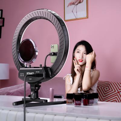 China Mini Wholesale Rtako Light Ring 18Inch Makeup With Tripod Stand Foldable Portable For Tik Tok Fill Light for sale