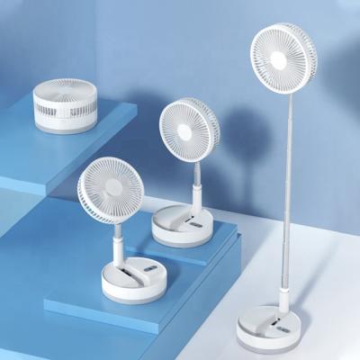 China 8 Hours Timer P10 4 Speeds Night Light Telescopic Floor Table Folding Rechargeable Mini Standing Fan for sale