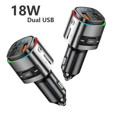 China Almost All RTAKO Vehicles LED Display USB Fm Transmitter Handsfree Dual Port Car Phone Charger for sale