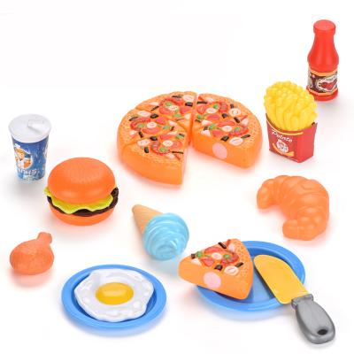 China Hot Selling Western Food Plastic Plastic Cup Set Western Pizza Burger Food Set Toys for sale