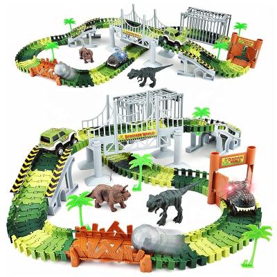 China Assembly Toy Train Dinosaur Track Railway Toy, Kids Educational Building Block DIY Toy Plastic Slot Car Track 92.5x43x82 92.5x43x82 for sale