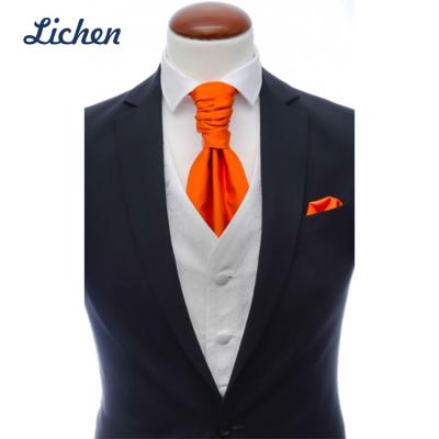 China 100% Handmade Orange 100% Silk Scarves Men Solid Bow Ties With Tie With Handkerchief And Bow Tie Sets for sale