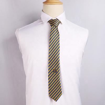 China Different School Color School Stripe Ties With Specially Logo for sale