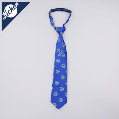 China School Design Custom Color Tie Logo Custom Order For School With On Strip Style for sale