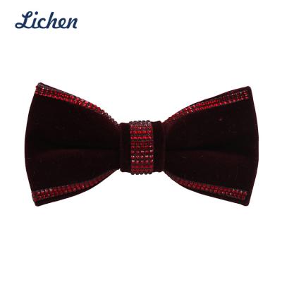 China Dobby originality DIY china wholesale custom made men's handmade silk red bow tie for shirt wearing for sale