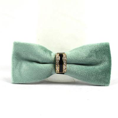 China Luxury Gold Adjustable Colorful Velvet Pin Bow Metail Slim Men For Kinds Of Fashion Party for sale