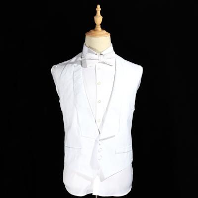 China Plus Size White Pique Fabric Men Invest Pre Tied And Bow Tie Set for sale