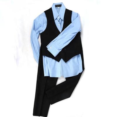 China Plus Size Hot Selling Custom Logo Cheap Lovely School, Hotel, Club Uniform Blue Sets for sale