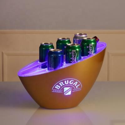 China PS+ABS LED Ice Bucket with Beer Can Holes for sale