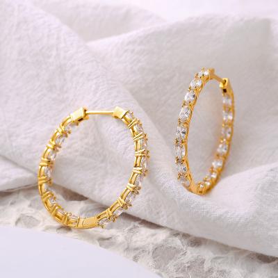 China Luxury Jewelry Design New Fashion Trendy Custom Wholesale Diamond Earrings Simple Small Loop Earrings For Women for sale