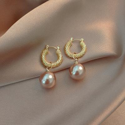 China New Trendy S925 Needle Circle Silver Earrings Trendy Pearl Earrings Women for sale