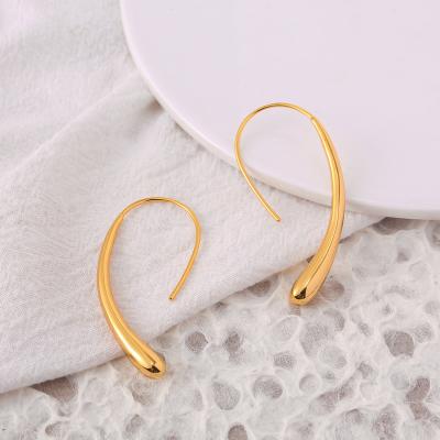 China New Fashionable Custom Made Hot Sales Style Ins Summer Half-Circle Half-Circle Earrings Fashion Circle Clear Smooth Earrings For Women for sale