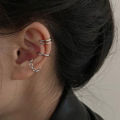 China Wholesale New Fashion FASHIONABLE Ear Clips Three-piece Ear Clip Combination Set Natural Cool Bone Ear Clip Ear Clip for sale